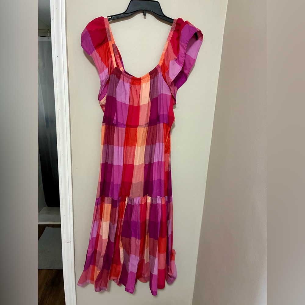 Time and Tru Pink and Red Plaid Dress